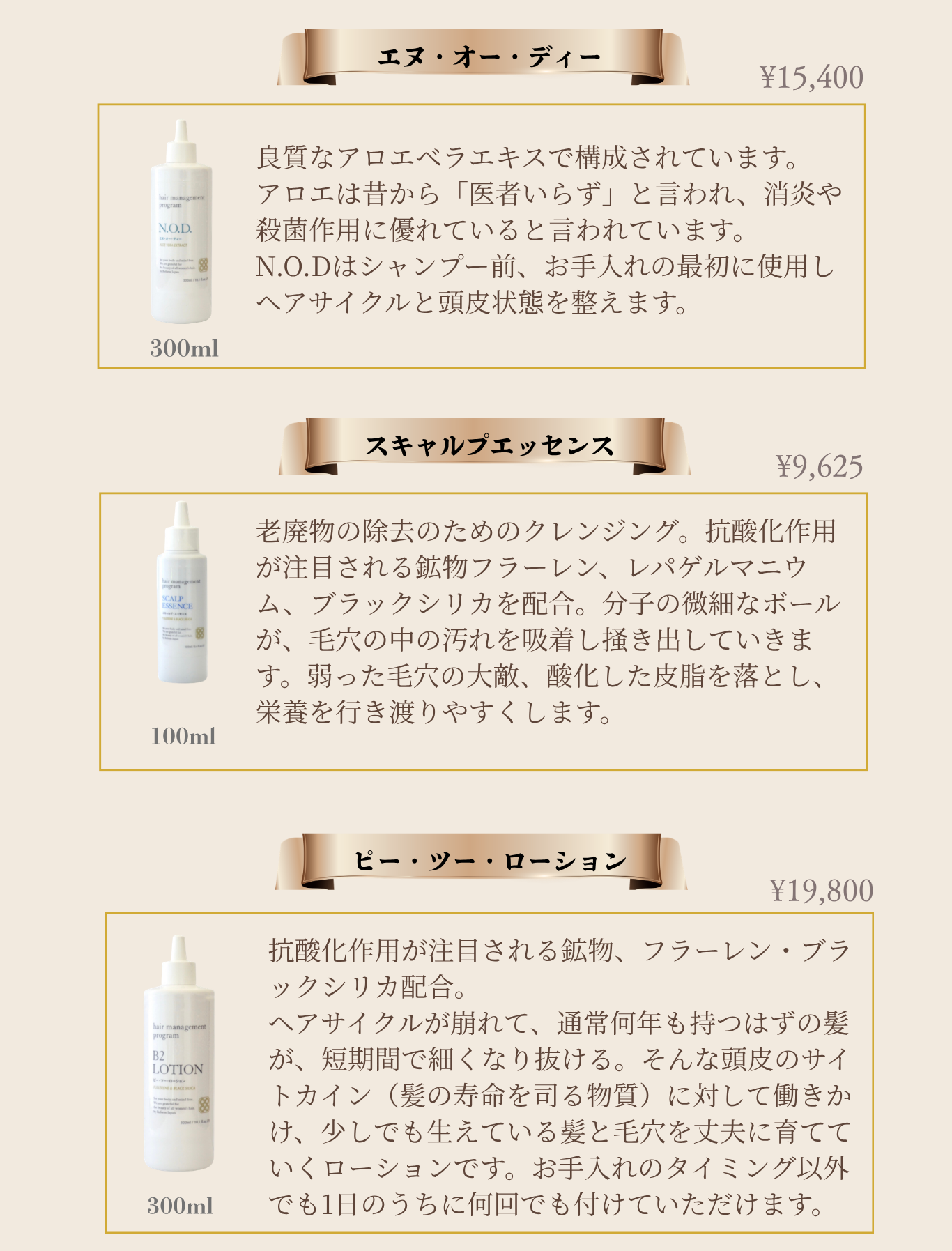 レホルムジャパンの頭皮ケア商品ラインナップ 2